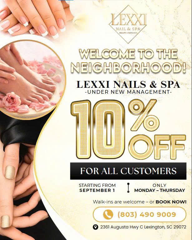 Lexxi Nails & Spa — Special announcement